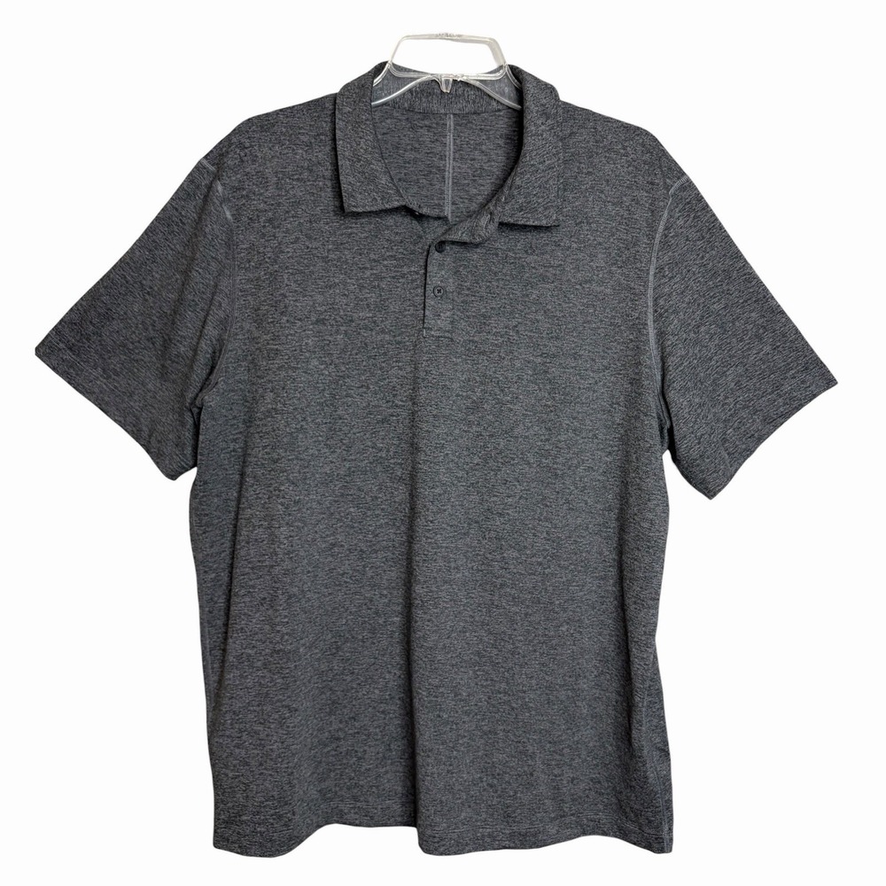Lululemon Evolution Polo Shirt Mens XL Charcoal Gray Short Sleeve Athleisure